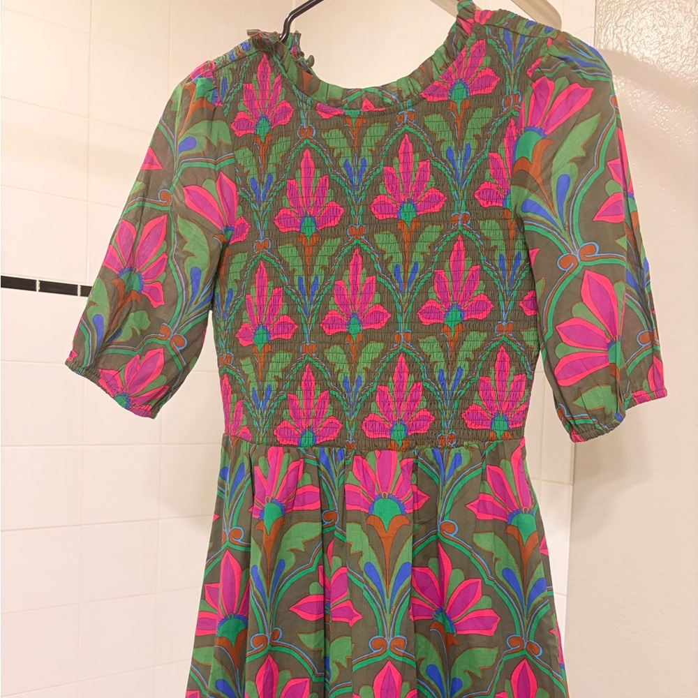 FARM Rio Green and Pink Maxi Dress